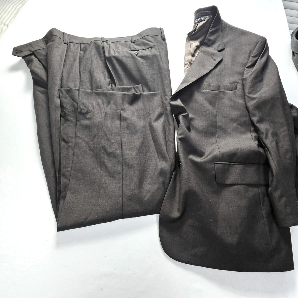 Jos. A. Bank Signature Collection Mens Suit Brown Pleated 2 Button Blazer Pants
